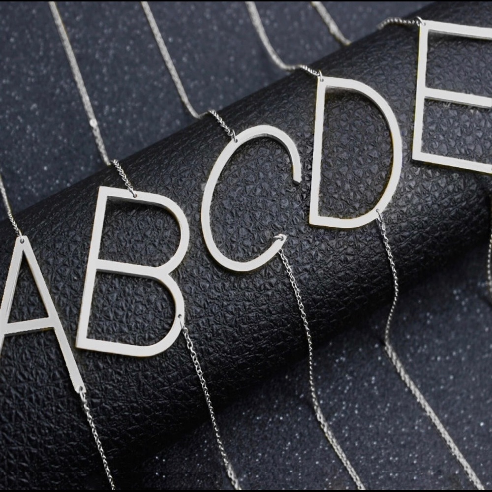 Silver Maxi Initial Necklace